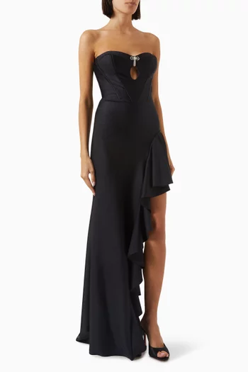 Heavy Slinky Ruffle Gown