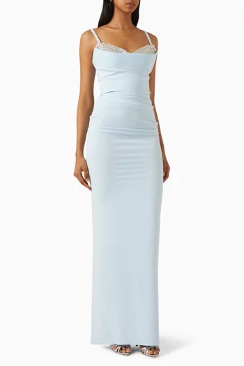 Odessa Beaded Gown in Crepe