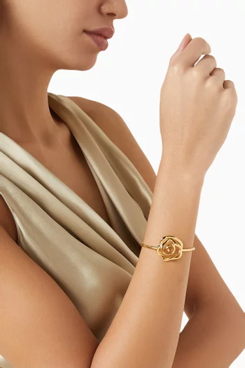 Floral Vortex Drop Bracelet in 24kt Gold-plated Brass