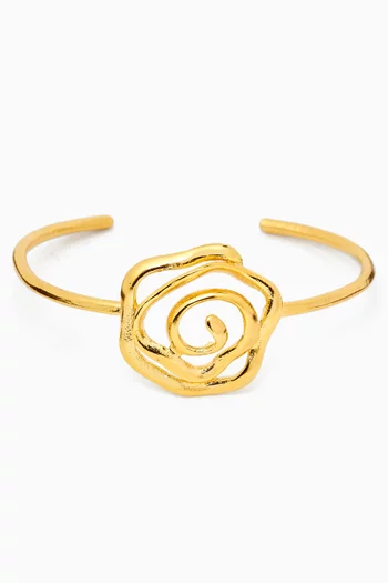 Floral Vortex Drop Bracelet in 24kt Gold-plated Brass