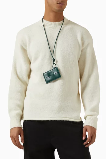 حافظة شارة كاسيت جلد نابا مجدول