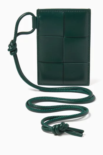 حافظة شارة كاسيت جلد نابا مجدول