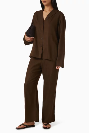 Monogram Flannel Pyjama Top in Modal