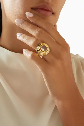 Presence Stone Ring in 22kt Gold-plated Brass