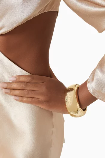 Large Domed Bangle in 22kt Gold-plated Brass