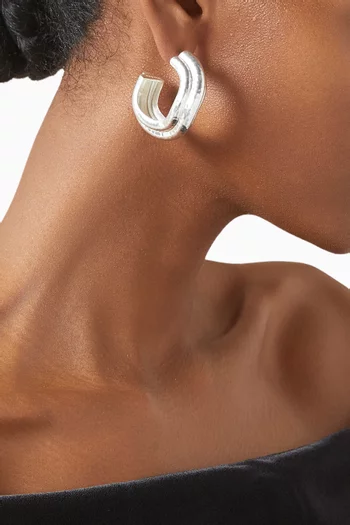 Wave Earrings in Silver-plated Brass
