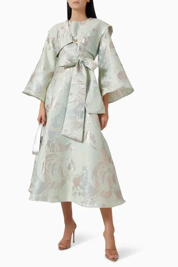 Frill-sleeve Maxi Dress
