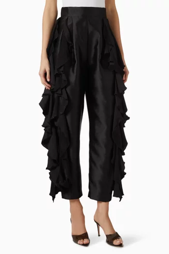Frill Slim-fit Pants