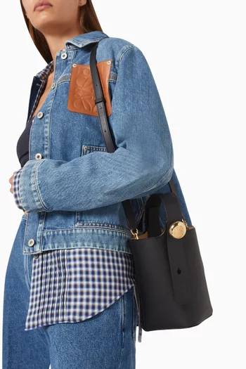Mini Pebble Bucket Bag in Calfskin