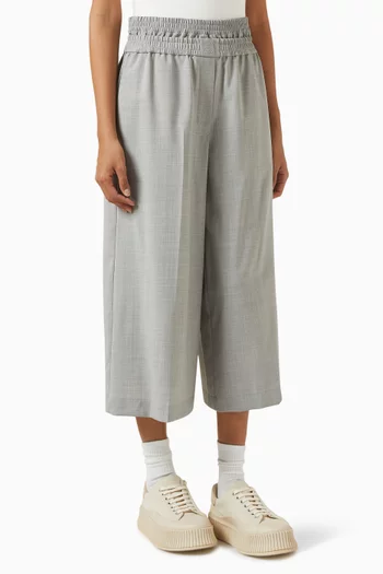 Double-waistband Cropped Pants