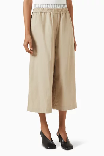 Double-waistband Cropped Pants