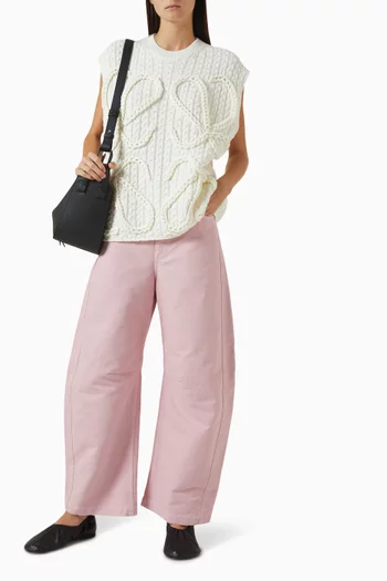 Mid-rise Barrel Pants