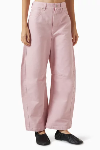 Mid-rise Barrel Pants