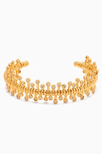 Statement Waves Cuff in 18kt Gold-plated Brass