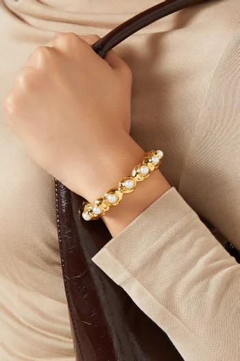 Orb's Pearl Cuff in 18kt Gold-plated Brass