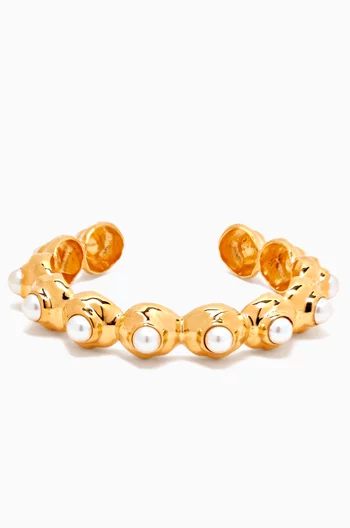 Orb's Pearl Cuff in 18kt Gold-plated Brass