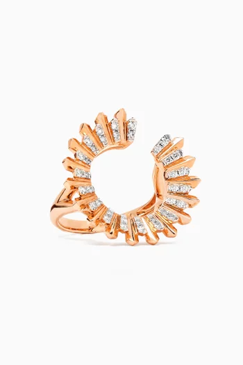 Luz Diamond Cocktail Ring in 18kt Rose Gold
