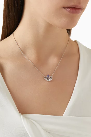 Kairi Diamond & Tanzanite Pendant Necklace in 18kt White Gold
