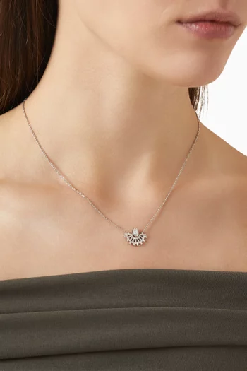Abanico Diamond Pendant Necklace in 18kt White Gold