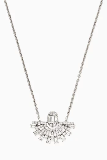 Abanico Diamond Pendant Necklace in 18kt White Gold