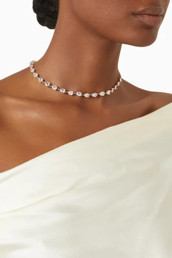 قلادة رقبة شامبين مرصعة بكريستال نحاس مطلي بالذهب