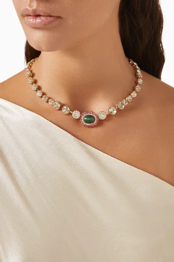 Esencia Necklace in Crystal & Gold-plated brass