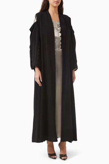 Scalloped-trim Abaya