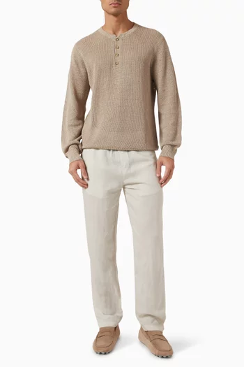 Henley Sweater in Linen-knit