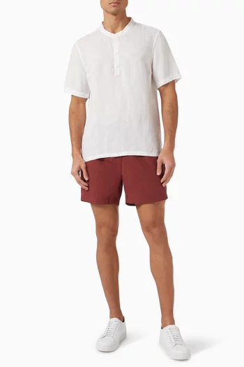 Home Henley T-shirt in Linen-blend