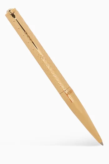 قلم حبر جاف محفور بشعار الماركة ستانلس ستيل