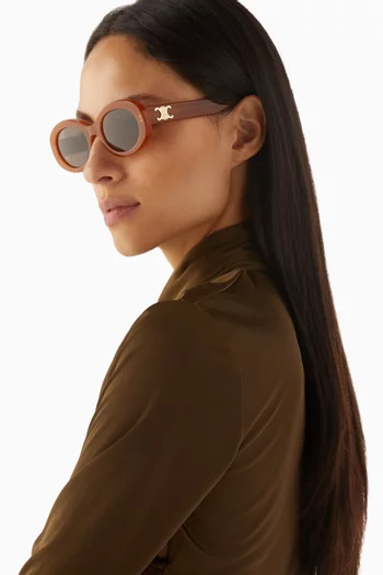 Triomphe Oval Sunglasses in Acetate