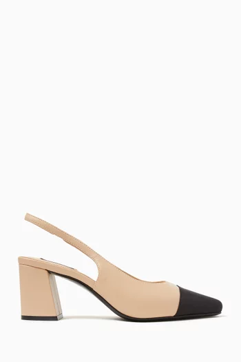 Marcy 65 Slingback Pumps in Leather
