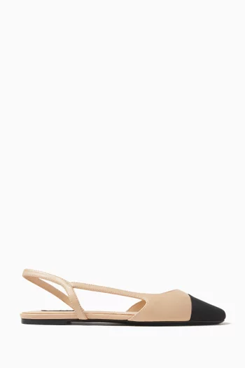 Marcy Slingback Ballerina Flats in Leather