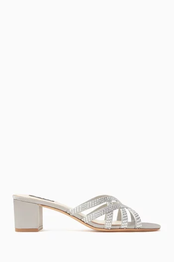 Samara 50 Crystal-embellished Mule Sandals in Satin