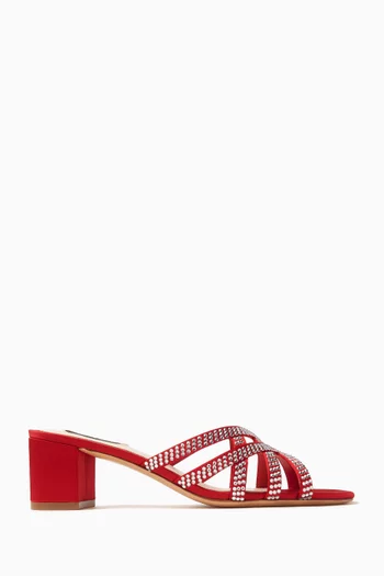 Samara 50 Crystal-embellished Mules in Satin