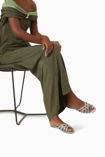 Samara Crystal-embellished Slides in Satin