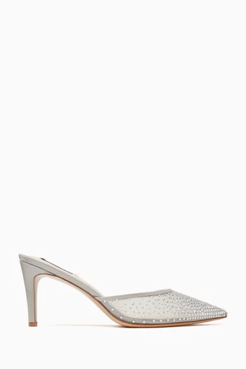 Rada 75 Crystal-embellished Mules in Mesh and Satin
