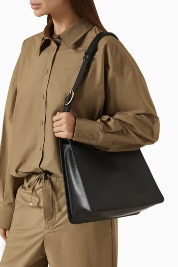 Medium Le Foulonné Hobo Bag in Leather