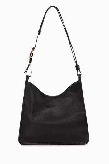 Medium Le Foulonné Hobo Bag in Leather