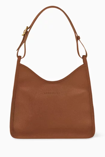 Medium Le Foulonné Hobo Bag in Leather