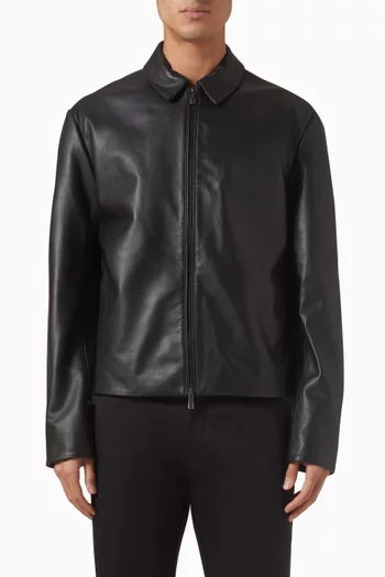 Wing-collar Jacket in Nappa Leather