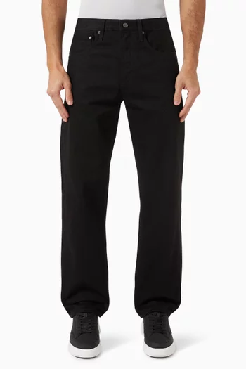 بنطال جينز فضفاض بقصة ساق مستقيمة دينم