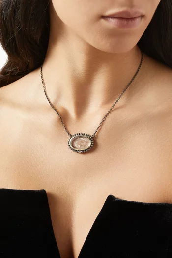 Evil Eye Chain Necklace in Sterling Silver & 10kt Gold