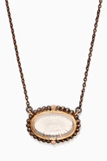 Evil Eye Chain Necklace in Sterling Silver & 10kt Gold