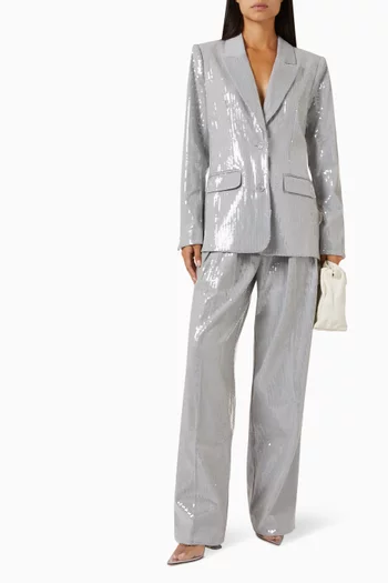 Oversized Sequin-embellished Blazer