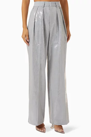 بنطال فضفاض مطرز بالترتر