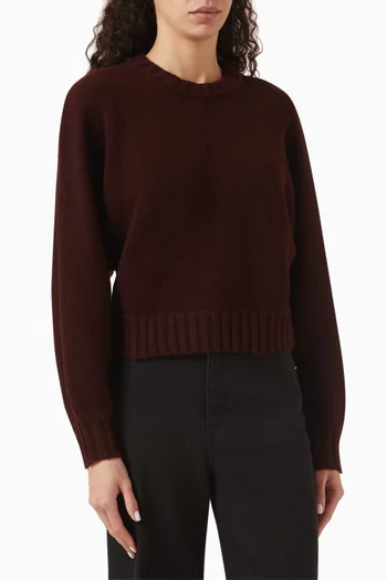 Dolman Crew Neck Sweater in Wool-cashmere
