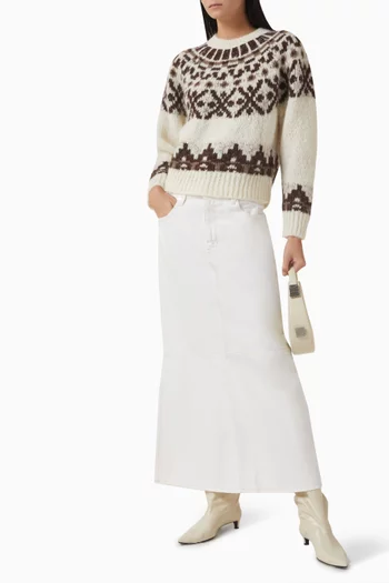 Flounce Midi Skirt in Cotton