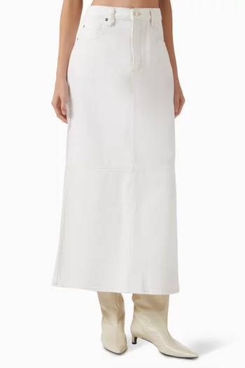 Flounce Midi Skirt in Cotton