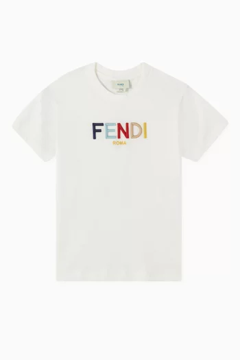 Logo Embroidered T-shirt in Cotton